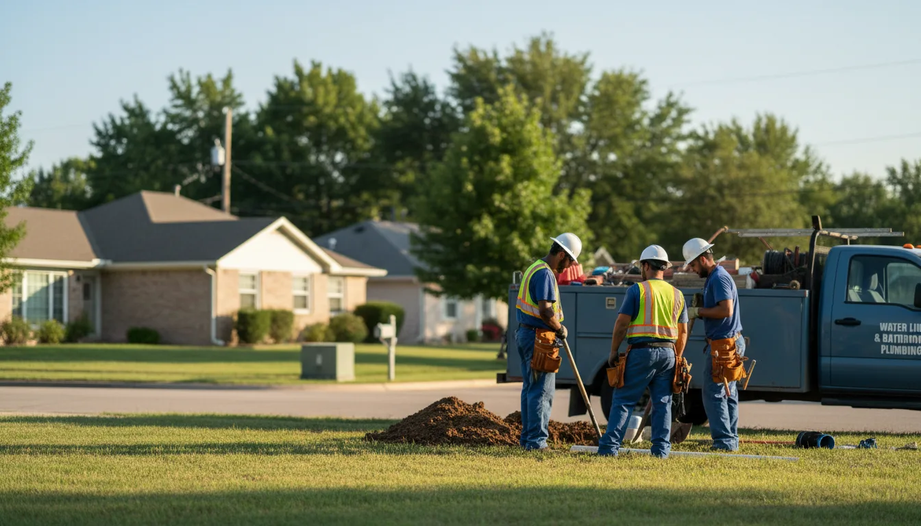 Residential water line and bathroom plumbing service in Dell City, TX